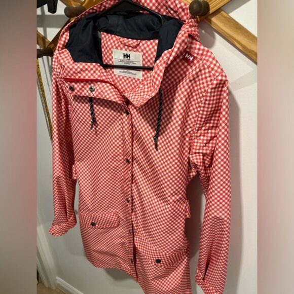 Like new- HALLY HANSEN GINGHAM PRINT - RAIN COAT- Large - Picture 2 of 12